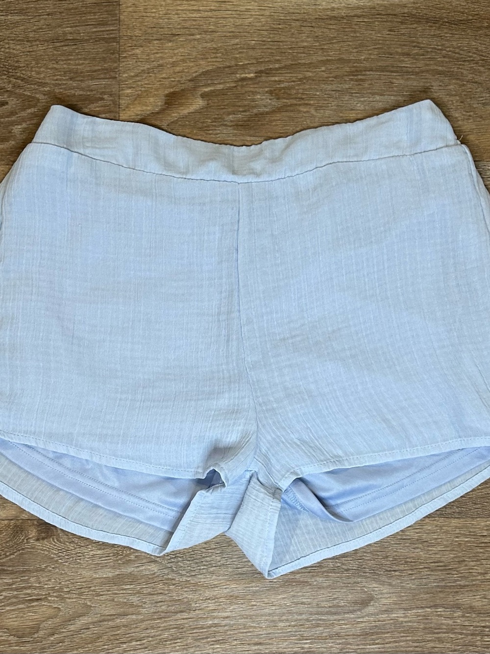 Fashion Nova Light Blue Casual Linen-Style Shorts